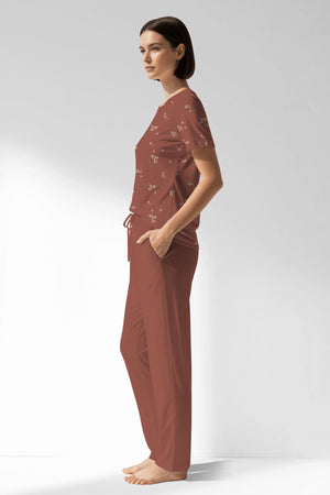 Woman Polyviscon Rosinia Pocket Detail Pyjama Set - ROTASYON - Image 2