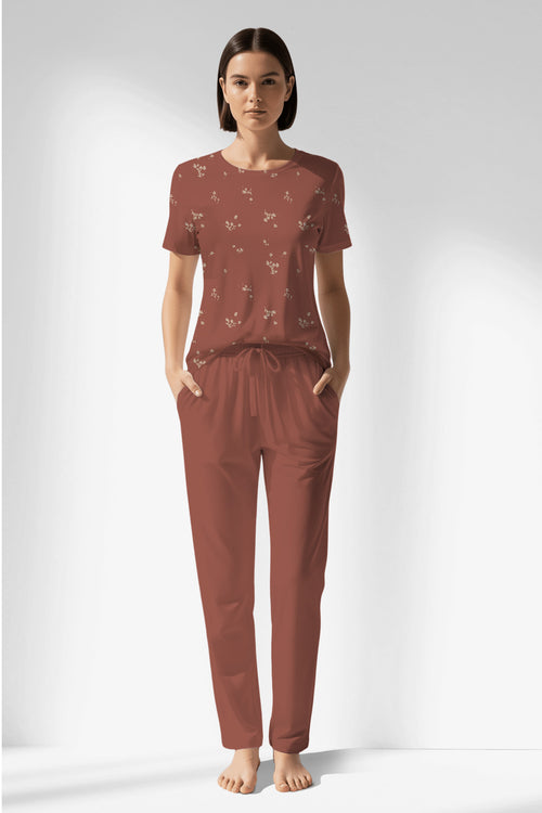 Woman Polyviscon Rosinia Pocket Detail Pyjama Set - ROTASYON - Image 1