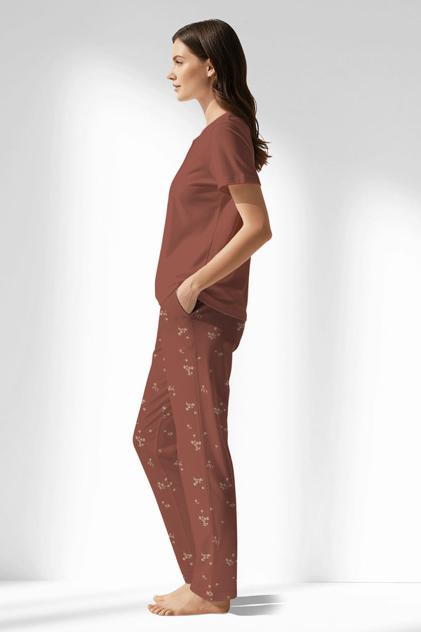 Woman Polyviscon Rosinia Drop Collar Pyjama Set - METRAJ ZEMIN - Image 2