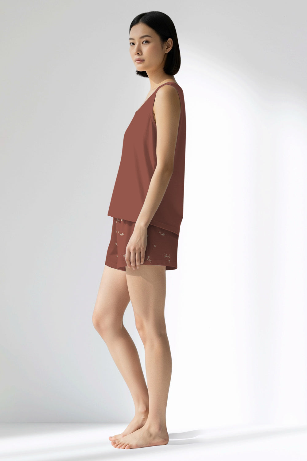 Woman Polyviscon Rosinia Thick Strap Short Set - METRAJ ZEMIN - Image 1