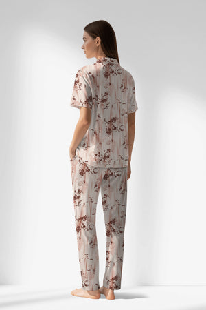 Woman Polyviscon Selvine Buttoned Pyjama Set - ROTASYON - Image 3