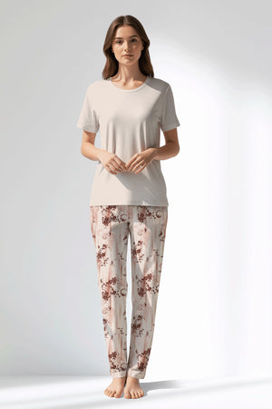 Woman Polyviscon Selvine Pyjama Set - METRAJ ZEMIN - Image 1