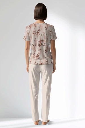 Woman Polyviscon Selvine Pocket Detail Pyjama Set - ROTASYON - Image 3