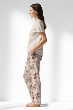 Woman Polyviscon Selvine Drop Collar Pyjama Set - METRAJ ZEMIN - Image 2