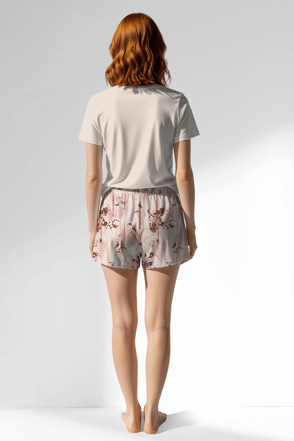 Woman Polyviscon Selvine Short Set - METRAJ ZEMIN - Image 3