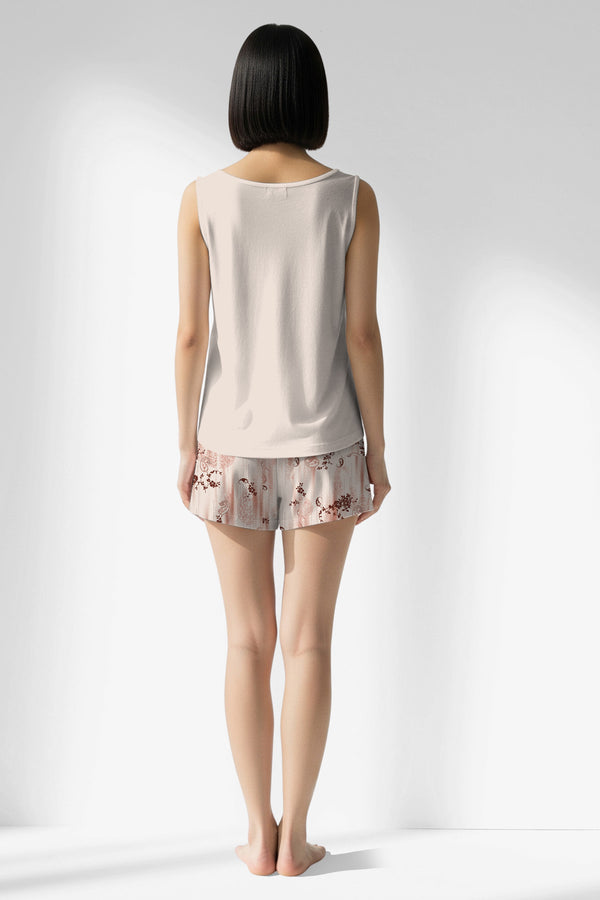 Woman Polyviscon Selvine Thick Strap Short Set - METRAJ ZEMIN - Image 3