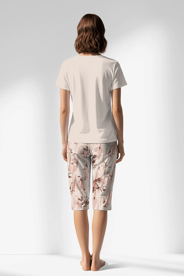 Woman Polyviscon Selvine Capri Set - METRAJ ZEMIN - Image 3