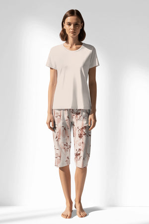 Woman Polyviscon Selvine Capri Set - METRAJ ZEMIN - Image 1