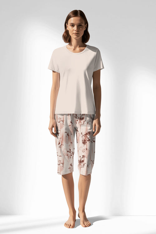 Woman Polyviscon Selvine Capri Set - METRAJ ZEMIN - Image 1