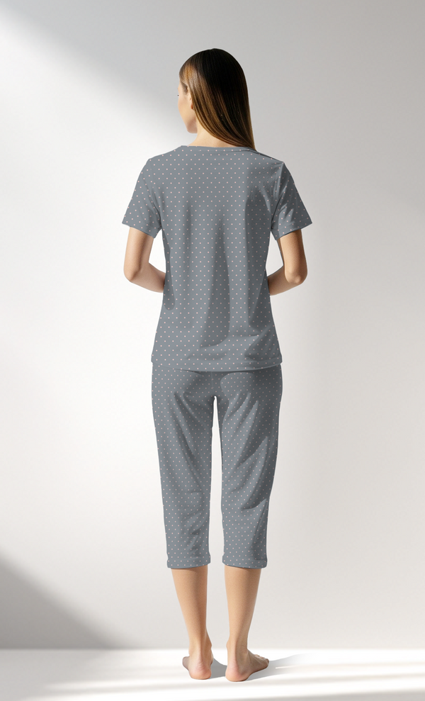 Woman Supreme Polka Capri Set - A-ROTASYON (GRI ZEMIN) - Image 3