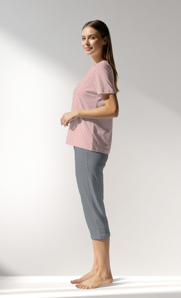 Woman Supreme Polka Capri Set - B-ROTASYON (PEMBE ZEMIN) - Image 2