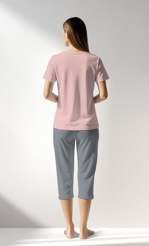 Woman Supreme Polka Capri Set - B-ROTASYON (PEMBE ZEMIN) - Image 3