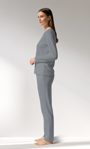 Woman Supreme Polka Pyjama Set - A-ROTASYON (GRI ZEMIN) - Image 3