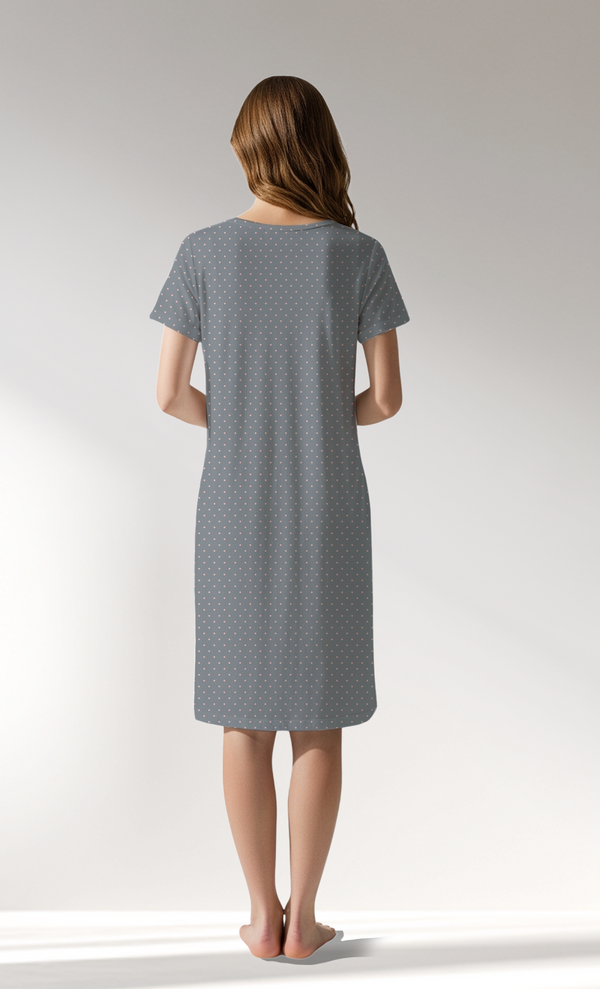 Woman Supreme Zipper Detail Polka Pregnant Tunic - A-ROTASYON (GRI ZEMIN) - Image 3