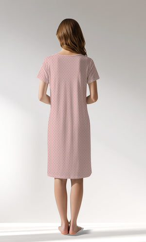 Woman Supreme Zipper Detail Polka Pregnant Tunic - B-ROTASYON (PEMBE ZEMIN) - Image 6