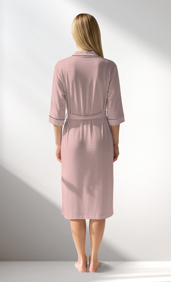 Woman Supreme Polka Dressing Gown - B-ROTASYON (PEMBE ZEMIN) - Image 6