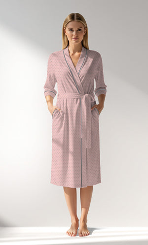 Woman Supreme Polka Dressing Gown - B-ROTASYON (PEMBE ZEMIN) - Image 4