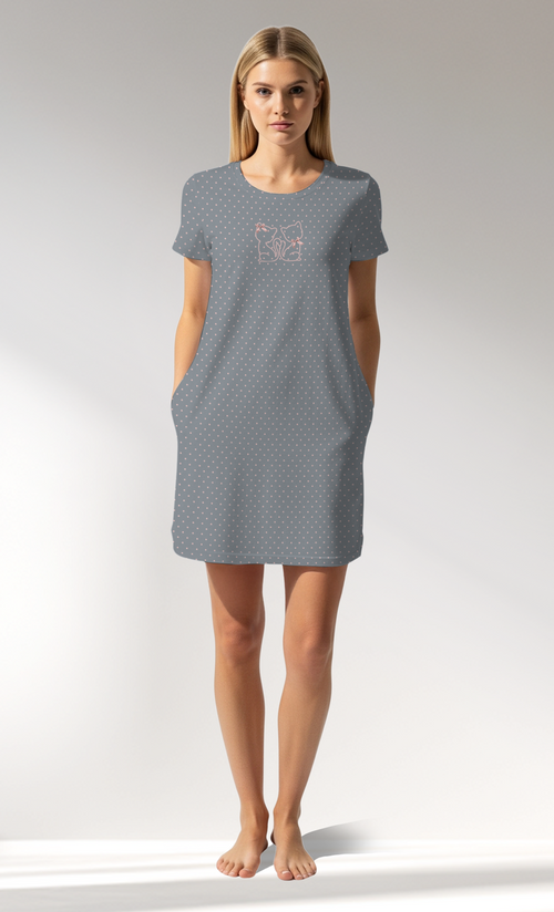 Woman Supreme Polka Pocket Detail Tunic - A-ROTASYON (GRI ZEMIN) - Image 1