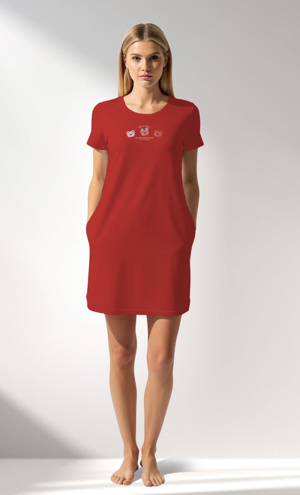 Woman Supreme Cherrybear Pocket Detail Tunic - VienettaA - 13 - 1404