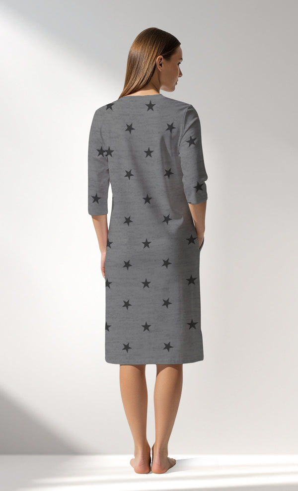 Woman Supreme Supernova Home Dress - A-ROTASYON (GRI ZEMIN) - Image 3
