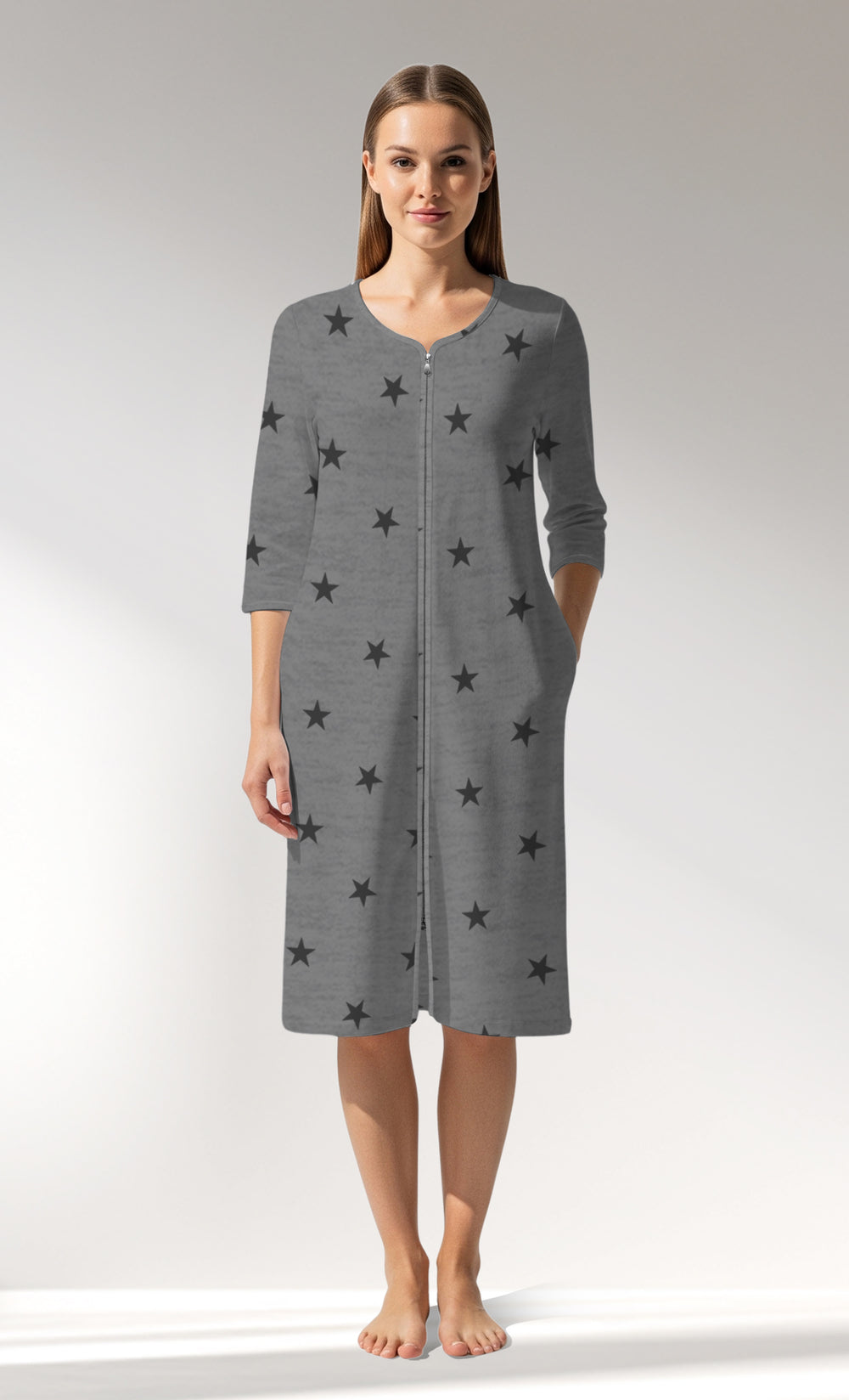 Woman Supreme Supernova Home Dress - A-ROTASYON (GRI ZEMIN) - Image 1