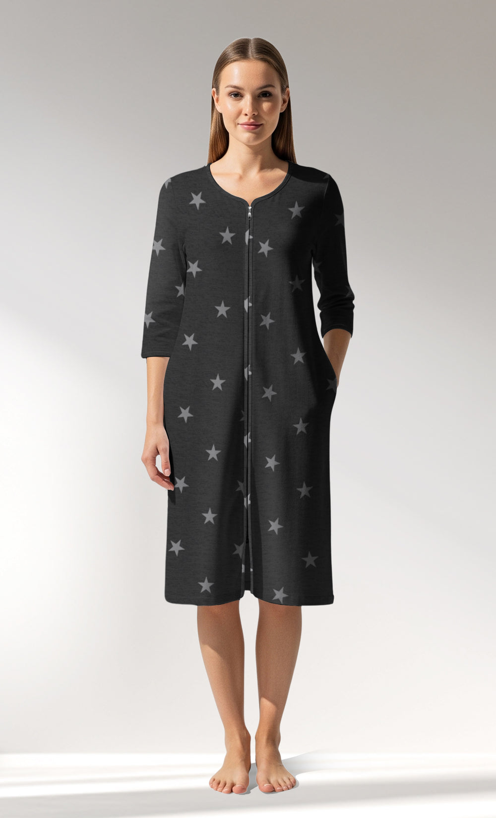Woman Supreme Supernova Home Dress - A-ROTASYON (GRI ZEMIN) - Image 1