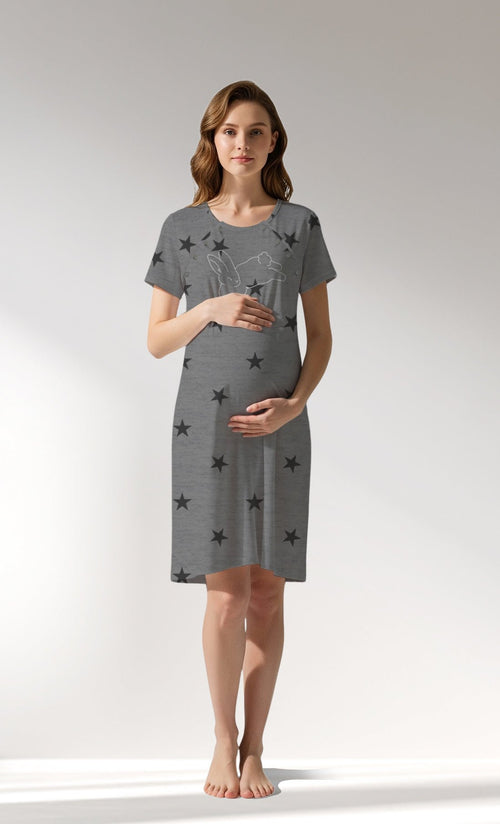 Woman Supreme Supernova Pregnant Tunic - VienettaA - ROTASYON (GRI ZEMIN)