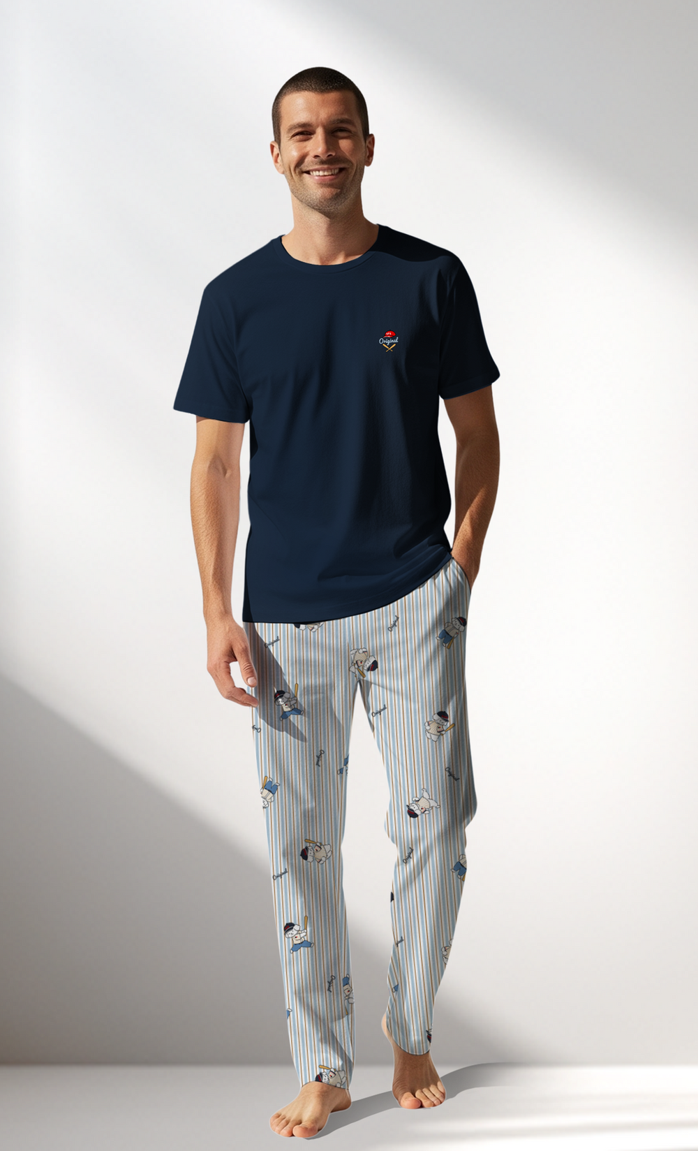 Man Supreme Baseballclub Pyjama Set - A-13-4210 - Image 1
