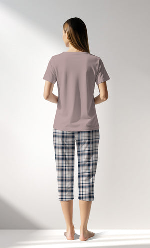 Woman Supreme Plaidwing Capri Set - A-KOYU KREM - Image 3