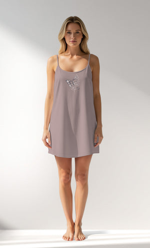 Woman Supreme Plaidwing Thin Strap Tunic - A-KOYU KREM - Image 1