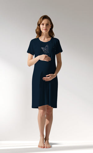 Woman Supreme Plaidwing Pregnant Tunic - B-LACIVERT - Image 1