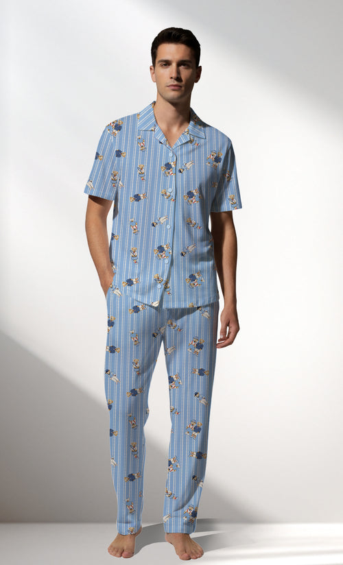 Man Supreme Bearly Buttoned Pyjama Set - ROTASYON - Image 1