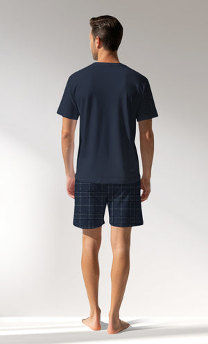 Man Supreme BeachClub V Neck Short Set - A-LACIVERT - Image 3