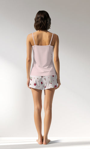 Woman Supreme CoffeTime Thin Strap Short Set - PEMBE - Image 3