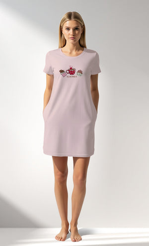 Woman Supreme CoffeTime Pocket Detail Tunic - PEMBE - Image 1