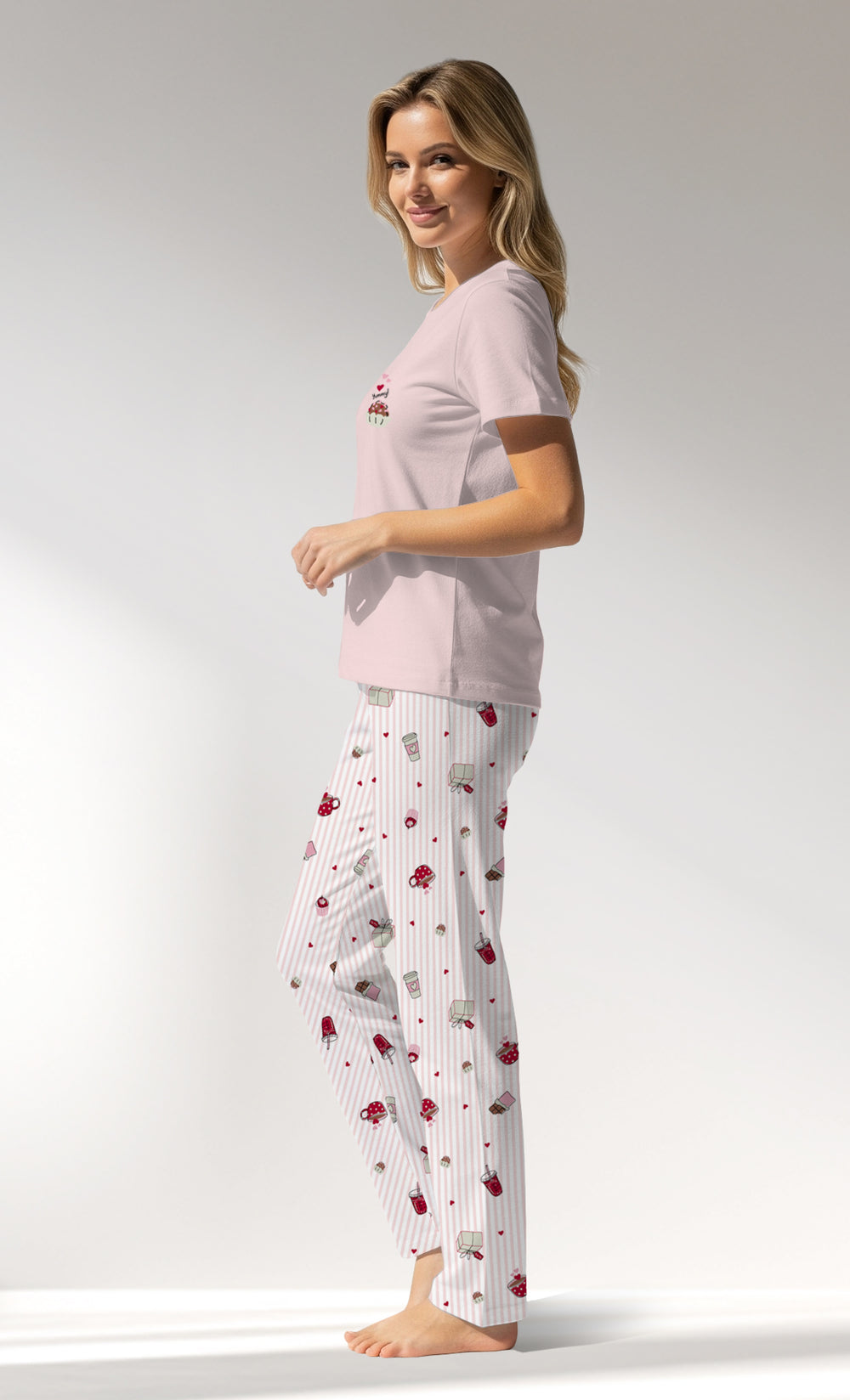 Woman Supreme CoffeTime Pyjama Set - PEMBE - Image 1