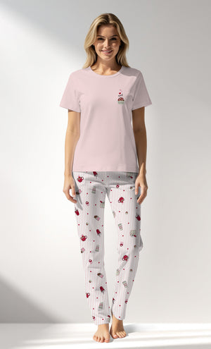 Woman Supreme CoffeTime Pyjama Set - PEMBE - Image 1