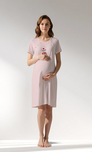 Woman Supreme CoffeTime Pregnant Tunic - PEMBE - Image 1