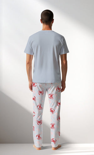 Man Supreme Crablove O Neck Pyjama Set - Vienetta13 - 4103