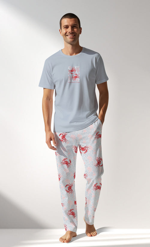 Man Supreme Crablove O Neck Pyjama Set - 13-4103 - Image 1