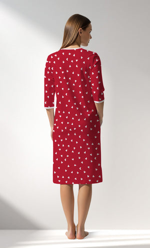 Woman Supreme HeartBeat Home Dress - B-ROTASYON (KIRMIZI ZEMIN) - Image 3