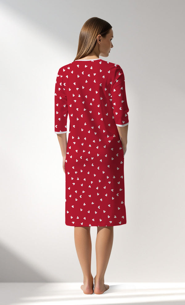 Woman Supreme HeartBeat Home Dress - B-ROTASYON (KIRMIZI ZEMIN) - Image 3