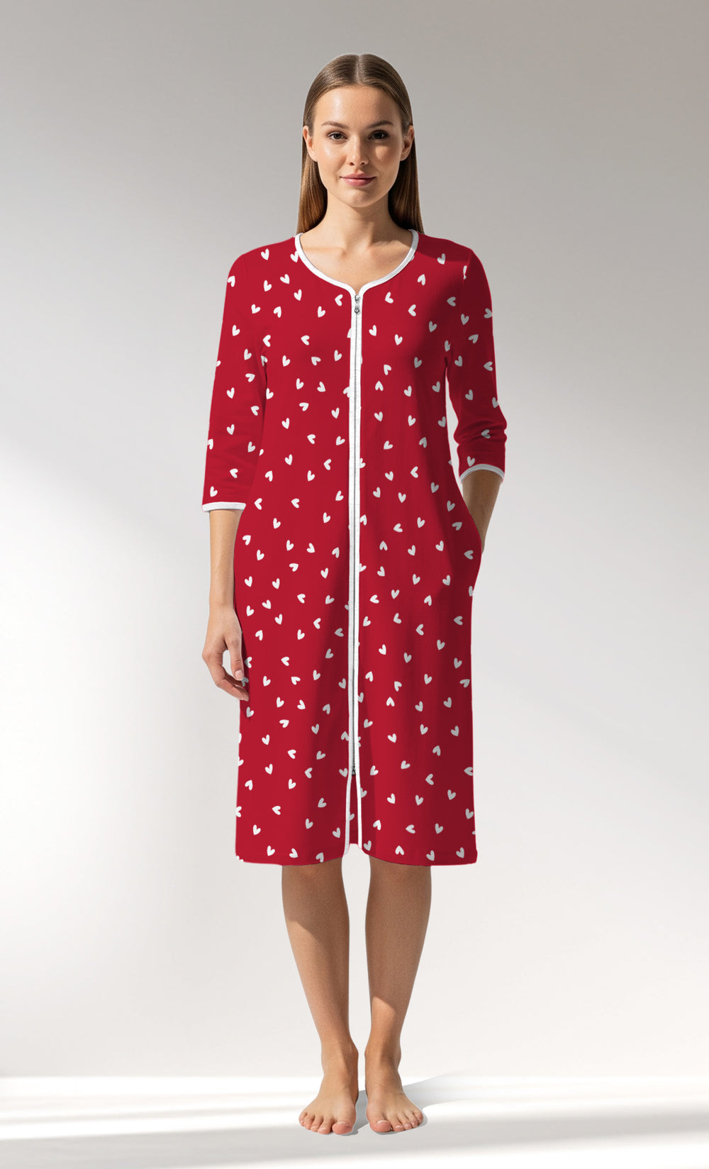 Woman Supreme HeartBeat Home Dress - A-ROTASYON (LACIVERT ZEMIN) - Image 1