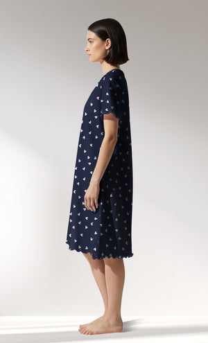 Woman Supreme HeartBeat Short Sleeve Tunic - A-ROTASYON (LACIVERT ZEMIN) - Image 2