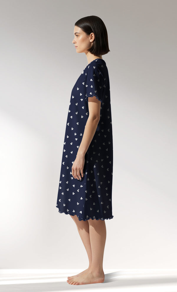 Woman Supreme HeartBeat Short Sleeve Tunic - A-ROTASYON (LACIVERT ZEMIN) - Image 2