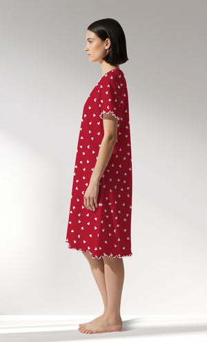 Woman Supreme HeartBeat Short Sleeve Tunic - B-ROTASYON (KIRMIZI ZEMIN) - Image 2