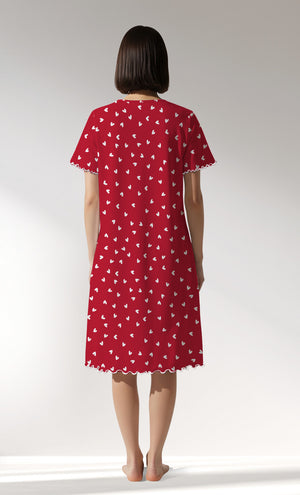 Woman Supreme HeartBeat Short Sleeve Tunic - B-ROTASYON (KIRMIZI ZEMIN) - Image 3