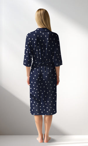 Woman Supreme HeartBeat Dressing Gown - A-ROTASYON (LACIVERT ZEMIN) - Image 3