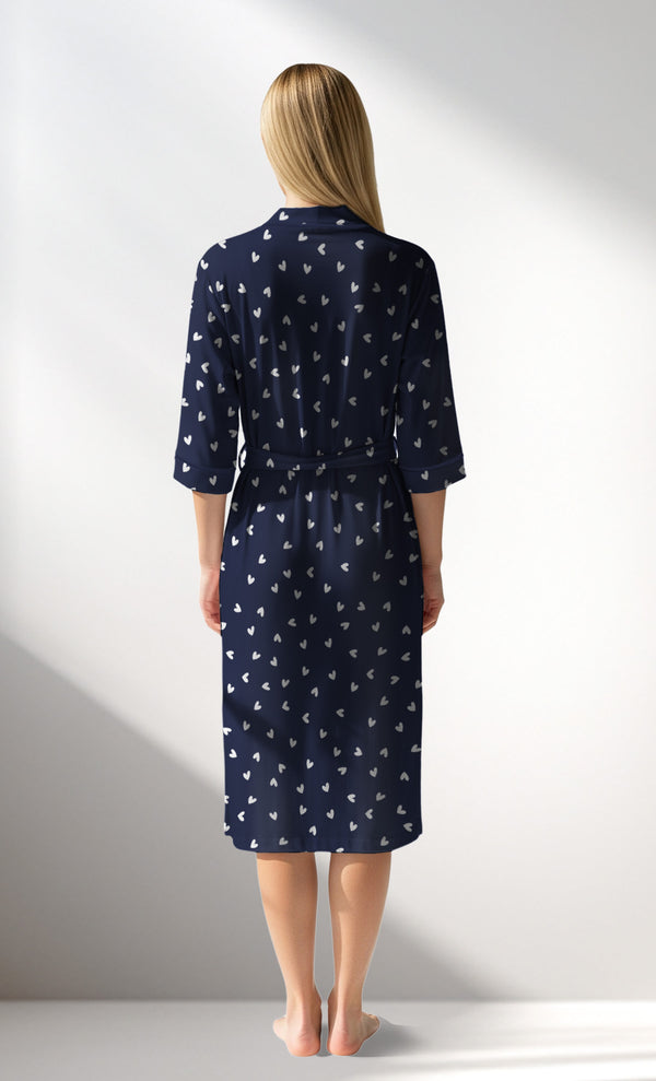 Woman Supreme HeartBeat Dressing Gown - A-ROTASYON (LACIVERT ZEMIN) - Image 3