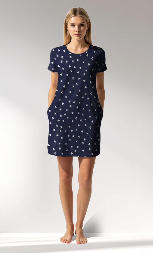 Woman Supreme HeartBeat Pocket Detail Tunic - A-ROTASYON (LACIVERT ZEMIN) - Image 1